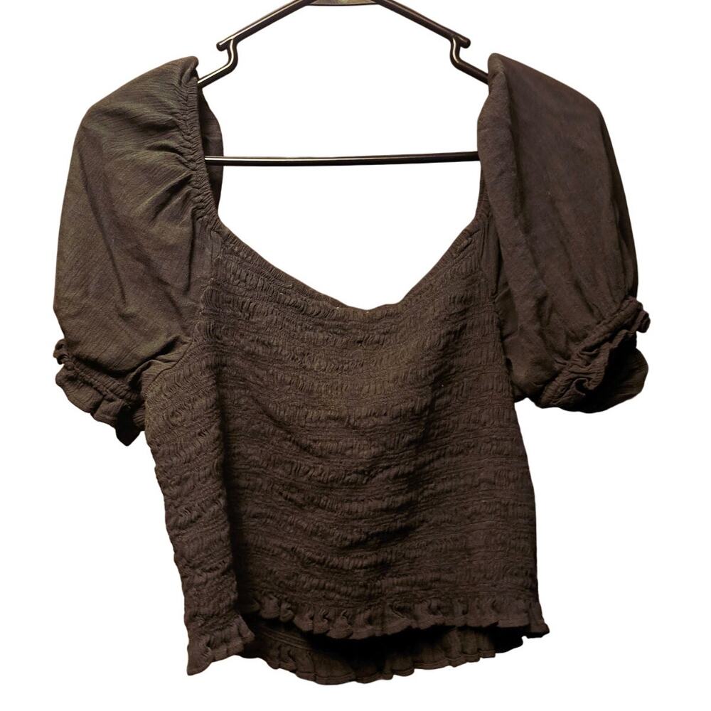 Aerie Smocked boho peasant blouse size XL cottagecore coquette - Picture 2 of 6